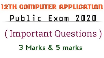 12th Computer Application | Public Exam 2020 | Important Questions | Tamil & English Medium | Aakkam