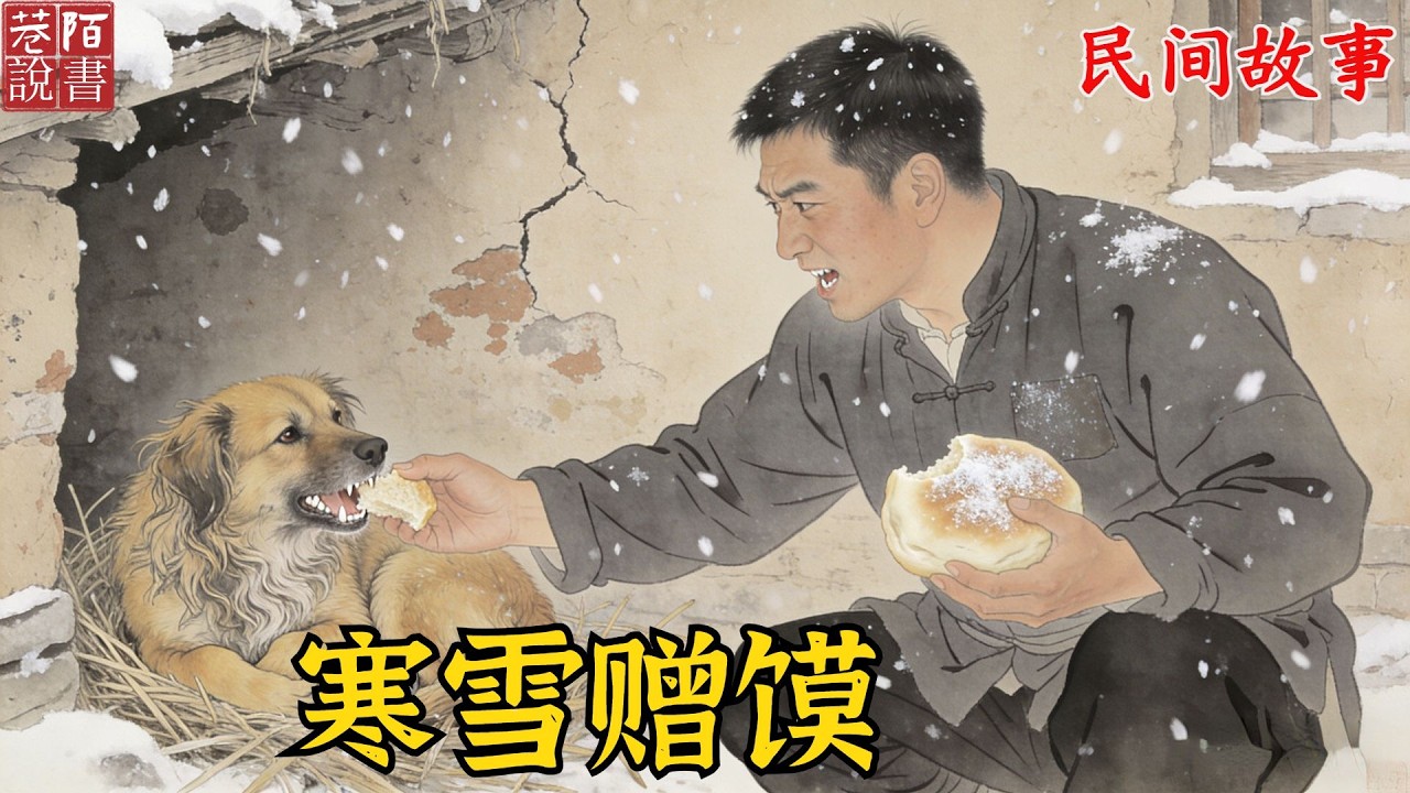 寒冬雪深，流浪乞兒蹲臥村口破屋，分半塊饃給一老黃狗，當夜夢狗引至廢竈下，掘出一只古舊陶甕，內盛金燦燦粟米，粒粒如新，竟三月不竭！【巷陌說書人】#奇聞#故事#民間故事#故事頻道#睡前故事
