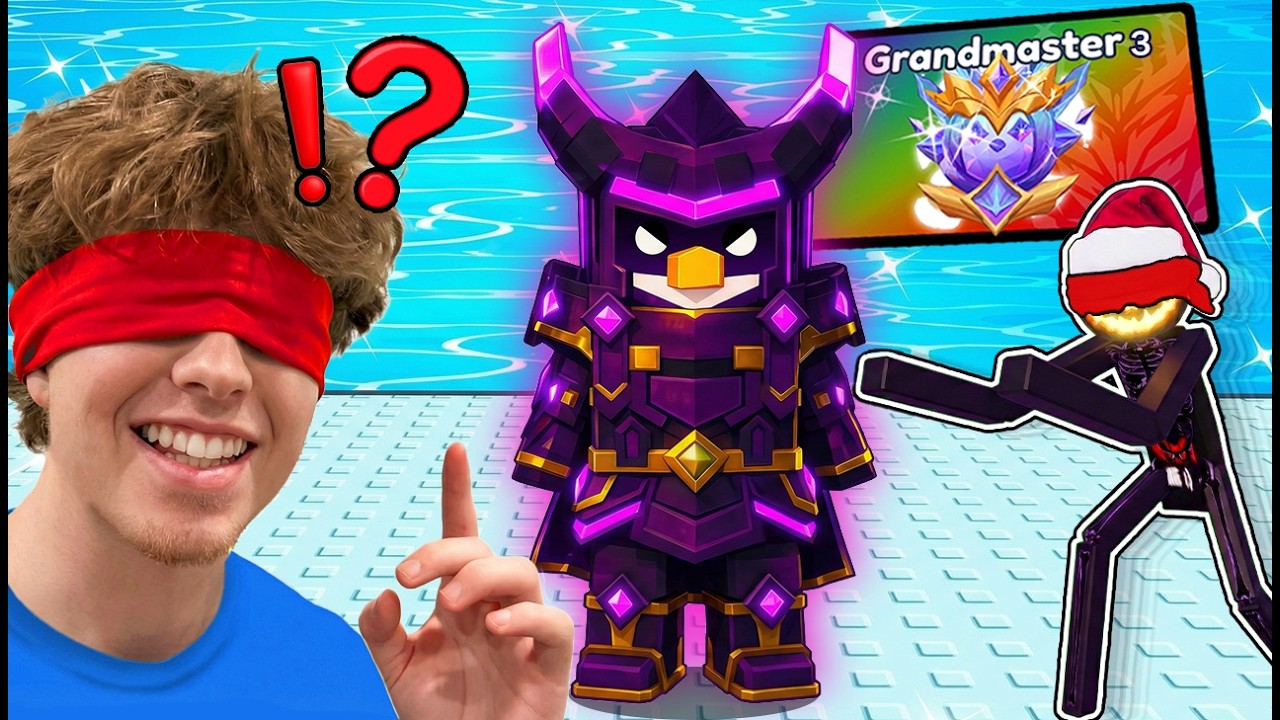 Becoming GRANDMASTER 3 in Knockout BUT I'm BLINDFOLDED! Knockout ROBLOX!