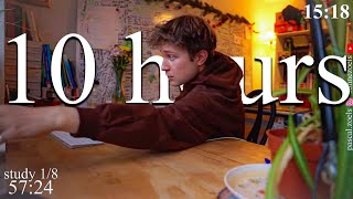 LIVE | 10-HOUR study with me 📚⛈️ rain sounds & pomodoro timer 60 & 10