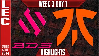 BDS vs FNC Highlights | LEC Spring 2024 W3D1 | Team BDS vs Fnatic