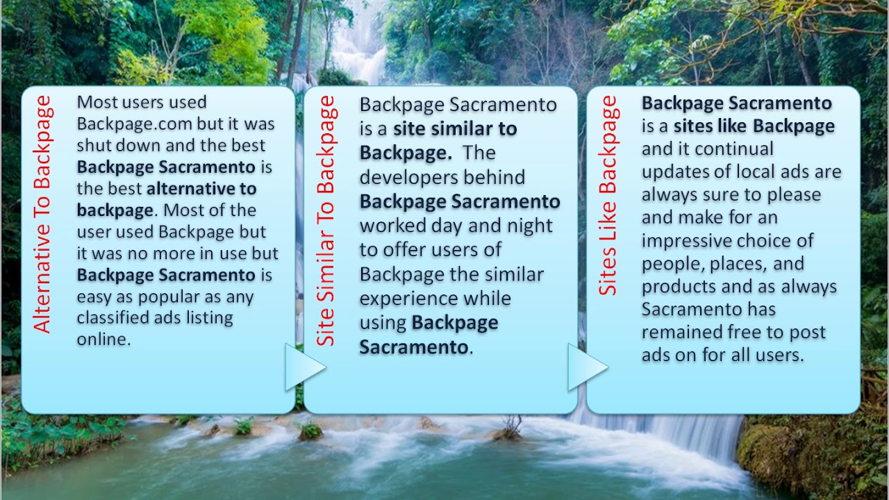 Backpage Sacramento offers an equal platform like Backpage to show your pro...
