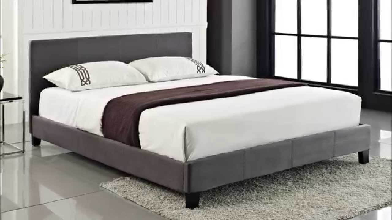 Beliani gestoffeerd bed 160x200 cm tweepersoonsbed incl ... Grijs met bed