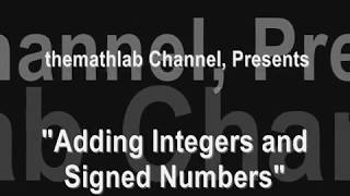 Adding Integers - Math Lessons