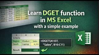 Learn DGET Function in MS Excel | Simple Example Tutorial in Malayalam - Step-by-Step Example