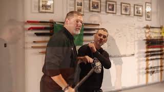Blocking with Middle Portion of Shillelagh and Entering - Irish Stick Fighting