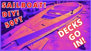  Gluing In The Decks - Building 50Ft Sailboat - Ep75 Project Seacamel