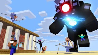 Monster School : SKIBIDI TOILET AND INFECTED TITAN CAMERAMAN CHALLENGE - Minecraft Animation