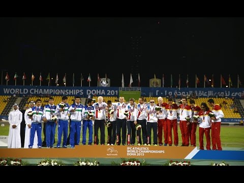 Men's 4x100m T11-13 | Victory Ceremony |  2015 IPC Athletics World Championships Doha