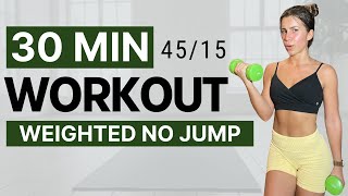 30 MIN FULL BODY WEIGHTED WORKOUT - No Jumps - Tone and build muscles at home!