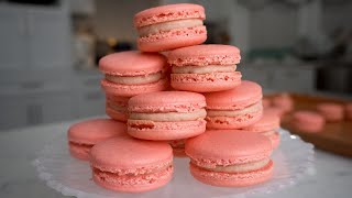 Strawberry Cheesecake Macarons | How to Make Macarons | Chichabon