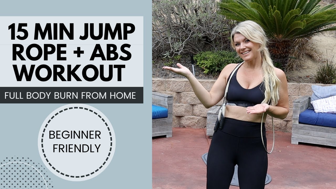 15-Min Jump Rope + Abs Workout (Using Weighted Rope) | Full Body Burn ...