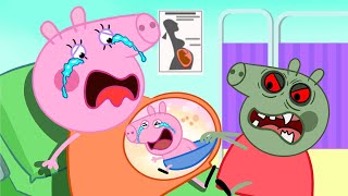 Don't Come Near Me Peppa Pig Zoombie, Mummy Pig is Pregnant - Peppa Pig Funny Animation
