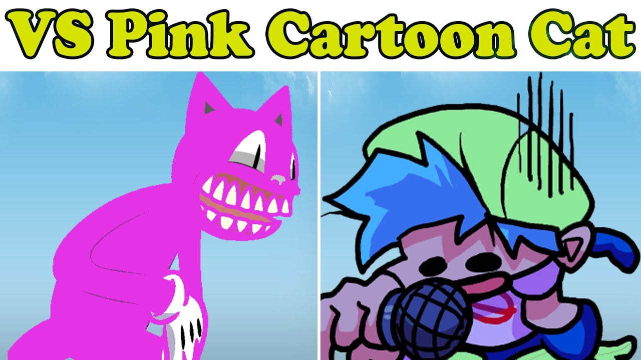 Friday Night Funkin' VS Pink Cartoon Cat (FNF MOD) YouTube