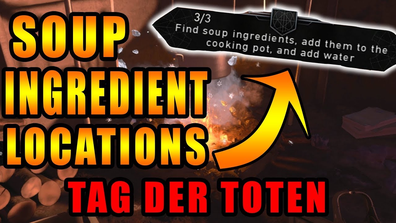 Find Soup Ingredients, Add them to the Cooking Pot, and Add Water (Tag