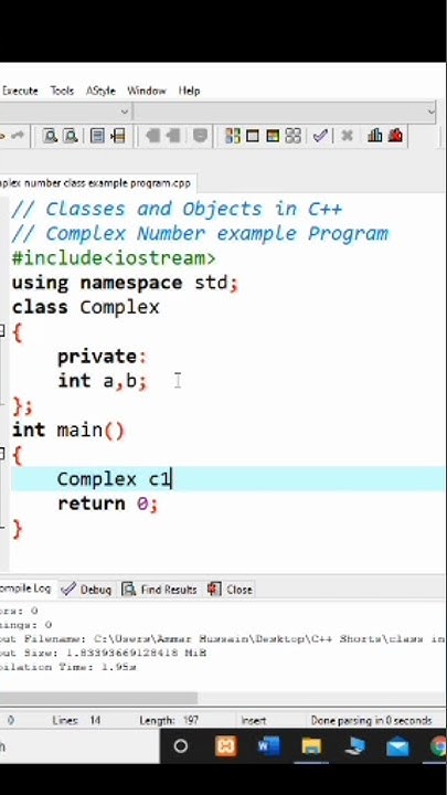#135 Complex Number Program using Class in C++ | oop in c++ | C++ ...