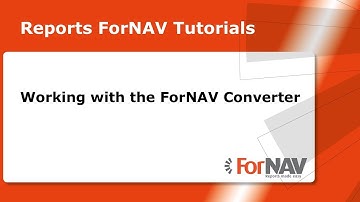 Working with the ForNAV Converter Tutorial