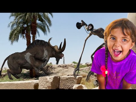 Siren Head vs Giant Bulls in Egyptian Pyramids… King Kong Appears! 😱