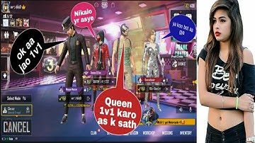 Joining Random Squad Of Pro Girls  Challenging Them for 1v1 TDM - PUBG MOBILE  MENTEL 402