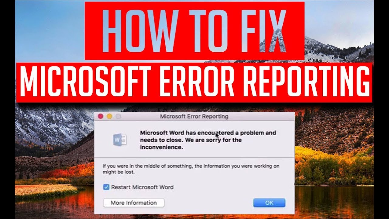 Mac Microsoft Word Error When Trying To Sign In