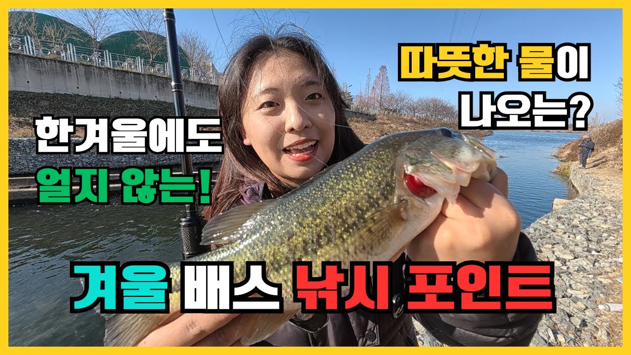 초보자도 가능한 겨울 배스 낚시 포인트! 따신물 포인트 입질!