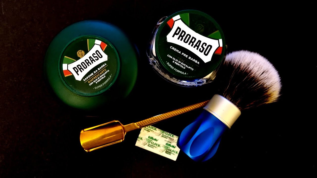 Razorine Premium Special DE Safety Razor. Proraso Green Shaving Soap. Alpha UKWSS Brush.