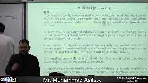 CAF 08 - AUDIT   LECTURE # 68  BY SIR ASIF   SEPTEMBER 2024 ATTEMPT