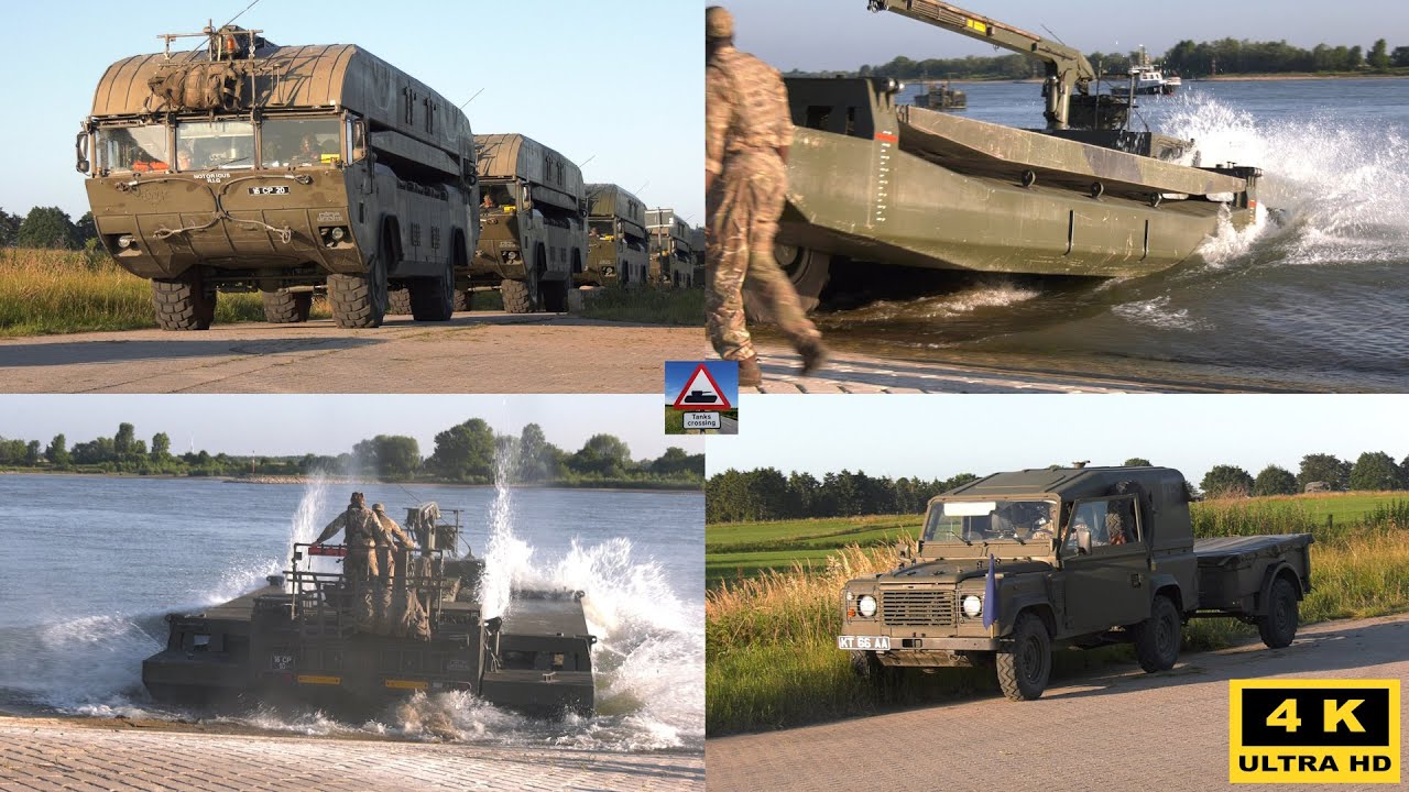 Grand Crossings Bundeswehr Manöver Britische M3 Amphibien fahren bei Emmerich in den Rhein NATO