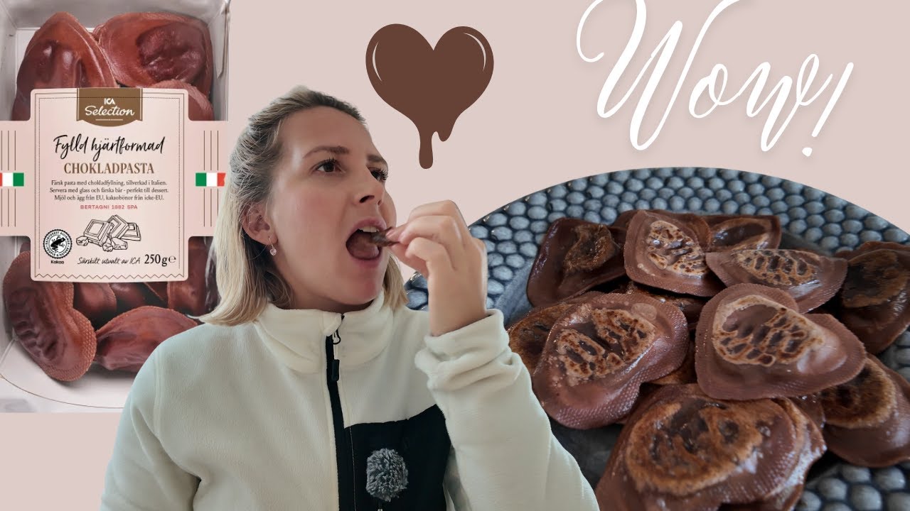 Testar fylld hjärtformad CHOKLADPASTA från Ica Selection - HUR GOTT!?