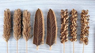 3 EASY LEAVES DECOR FROM CARDBOARD | Cardboard Recycle Ideas | Paper Art | Arts & Crafts