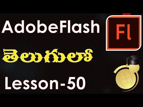 Adding Action script to button in Flash-Telugu-Lesson-50