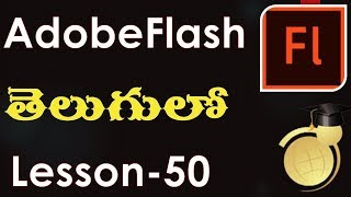 Adding Action script to button in Flash-Telugu-Lesson-50