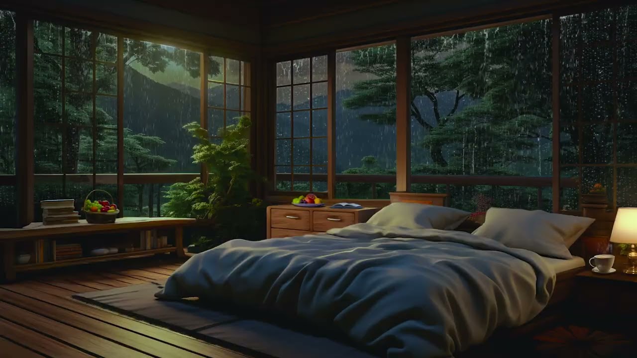 Calm Piano & Natural Rain Sounds for Focus, Productivity and Study Music Background