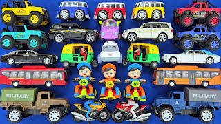Toy Cars Trucks Show Jeep, Pajero, City Bus Auto Rickshaw For Kids