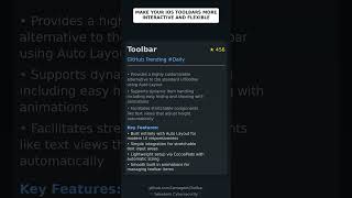 GitHub Trending Repositories: 1amageek/Toolbar 🇬🇧