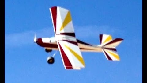 "Schoolgirl" foam board RC biplane just flying around.