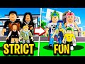STRICT FAMILY vs FUN FAMILY in Roblox BROOKHAVEN RP!!