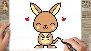 How to Draw a Cute Kangaroo  Easy Step By Step