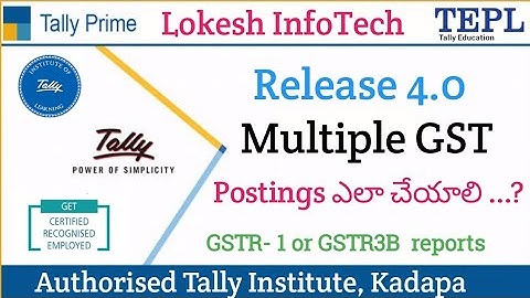 Multiple GST Transactions in Tally Prime Telugu | Online Training | By Lokesh