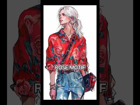 Rose inspired fashion, casual fashion trend, fashion illustration
