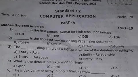 12th Computer application second revision examination question paper 2023|Original question paper|EM