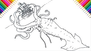 How to Draw Kraken from Pirates of the Caribbean