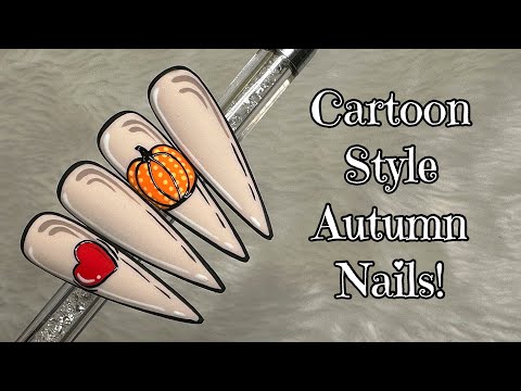 Pumpkin Love Cartoon Pop Art Nails | Madam Glam | Nail Sugar