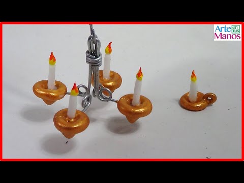 ?Cómo hacer un CANDELABRO MINIATURA en porcelana fría paso a paso