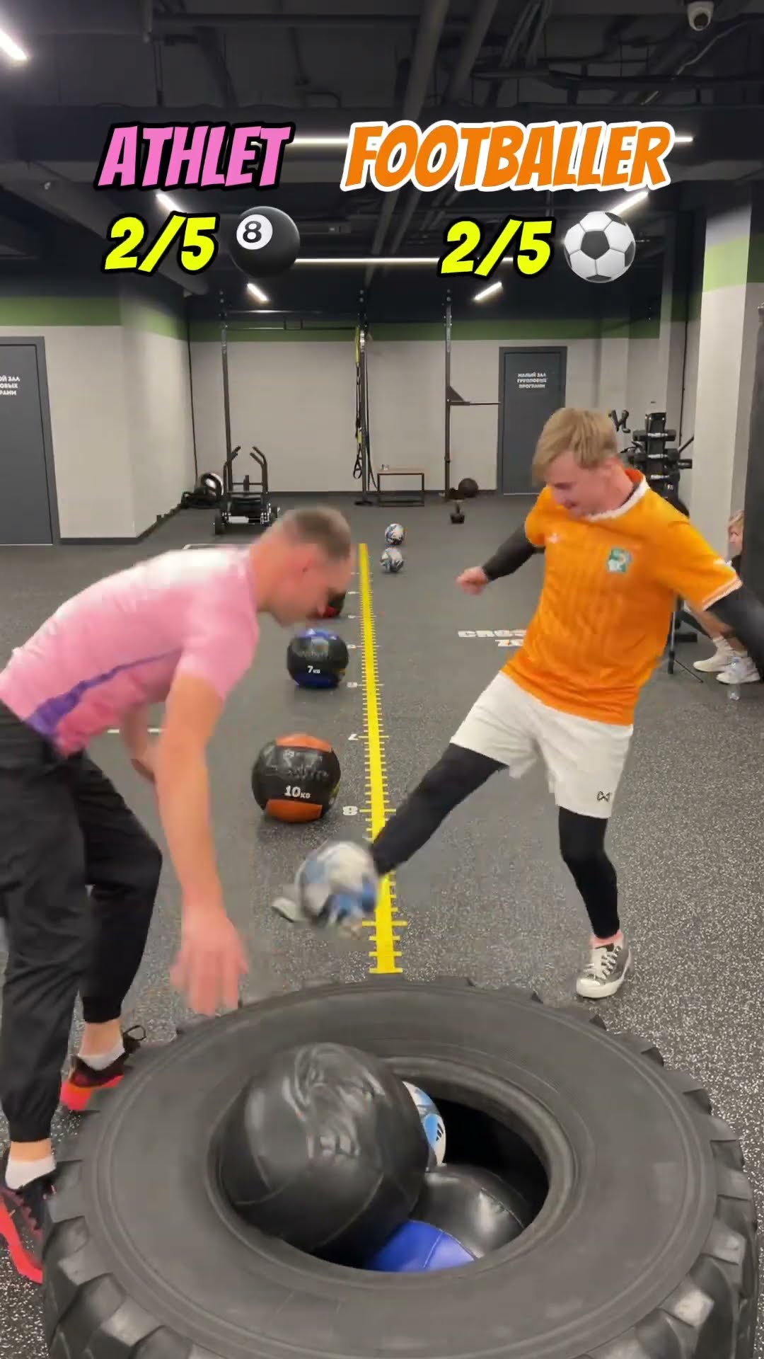 ❌?️⚽️ CHALLENGE: ATHLETE WITH WEGHTS VS FOOTBALLER WITH BALL | WHO WON?