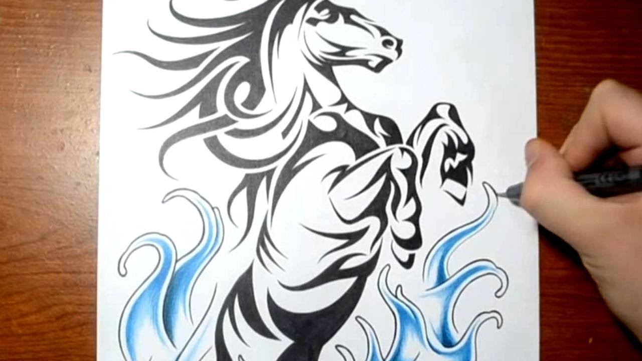 Designing a Tribal Horse Tattoo Design - Unique Timeless & Stylized! -  YouTube