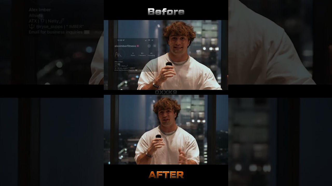 before and after of re-editing a random clip