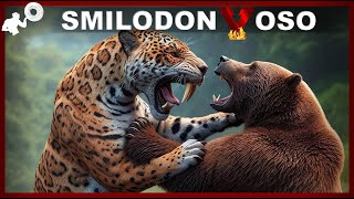 SMILODON vs OSO GRIZZLY. 🐯Una Batalla de Super Depredadores de América 🐻