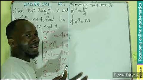 Logarithmic Substitution || WASSCE 2011 Elective mathematics