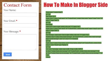 How To Make ( Contact Form ) Options In Your Blogger Side Easy Way